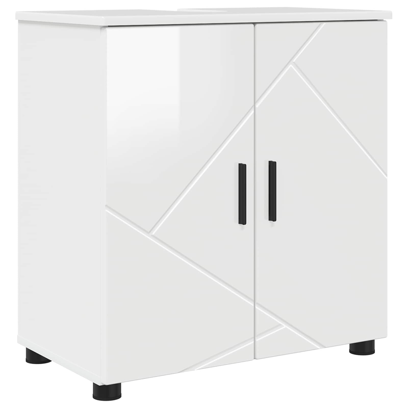 Maison Exclusive - Badezimmerschrank Hochglanz Weiß 61 X 35 X 64