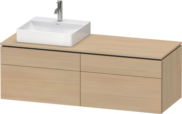 Duravit Waschtischunterschrank L-Cube 142x55x48,2cm, 2 SBK, wd, An li, med. Ei