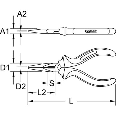 KS Tools TITANplus Telefonzange, 170mm