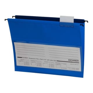 Eichner PVC-Hängemappe Platin Lineseitlich offen, blau