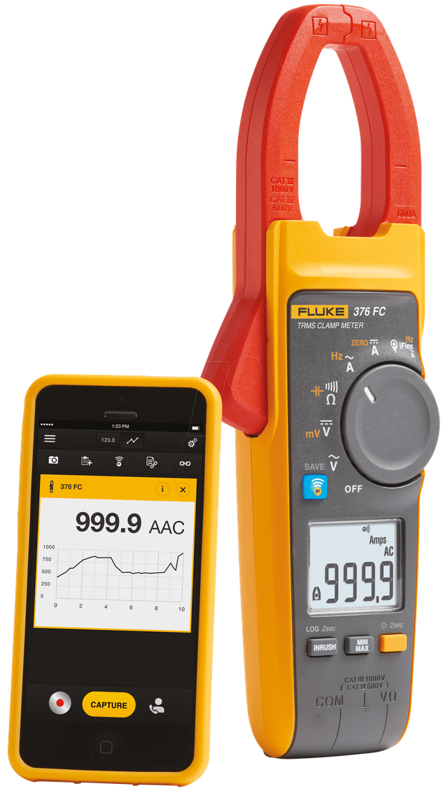 Fluke Strommesszange 1000A AC/DC mit I-Flex FLUKE-376 FC
