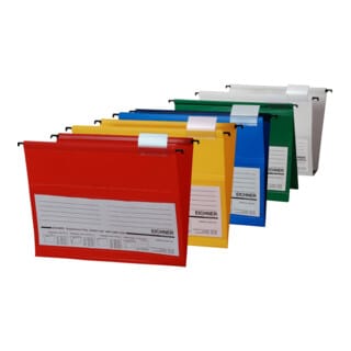 Eichner PVC-Hängemappe Platin Lineseitlich offen, farbsortiert (5 Farben a 2 Stk.)
