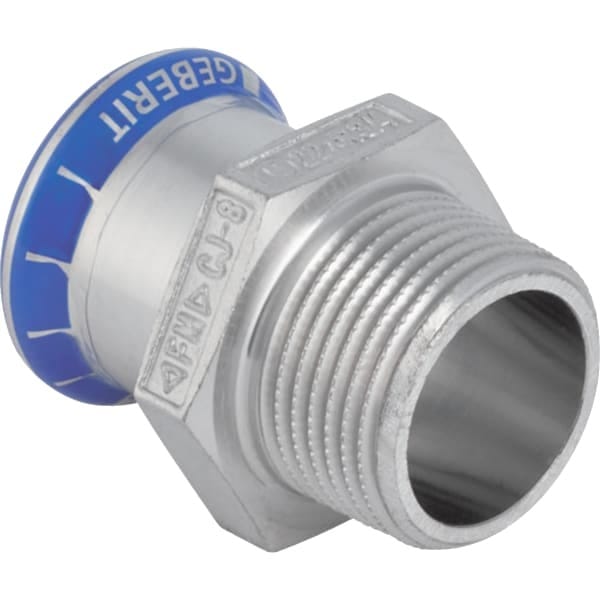 Geberit bergangsstück Mapress d 22mmxR 3/4, labs-f, m AG, Edelstahl