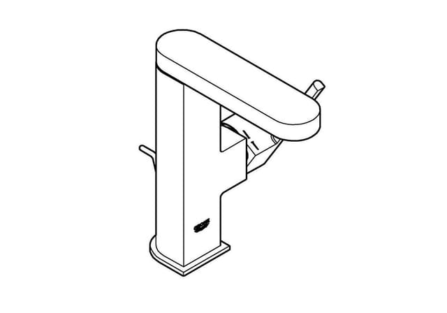 Grohe Waschtisch-Einhebelmischer PLUS 1/2", M-Size, Ablaufgarnitur, supersteel
