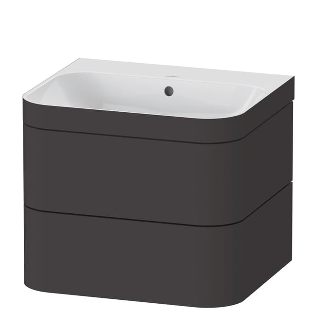 Duravit Möbelwaschtisch-Unterschrank Happy D.2 Plus 57,5x49cm, o. HL, graph matt, 2 Schubk.