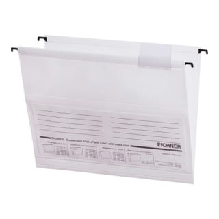 Eichner PVC-Hängemappe Platin Lineseitlich offen, weiß