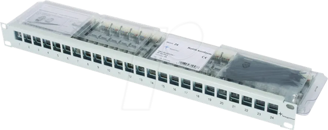 Telegärtner 19Z-Modulträger 1HE grau inkl. 24xAMJ-S Cat6A 100007012