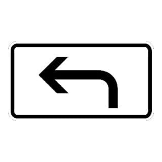 Zusatzschild 1000-11, 330x600mm Linksabbiegerpfeil RAL-Gütezeichen Folie RA1