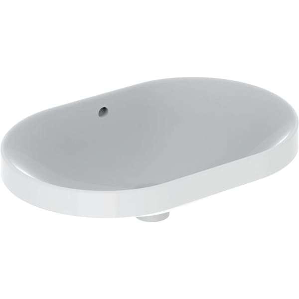 Geberit Einbauwaschtisch VariForm 60x40cm, o HL, m ÜL, ellipt., we. K-Tect