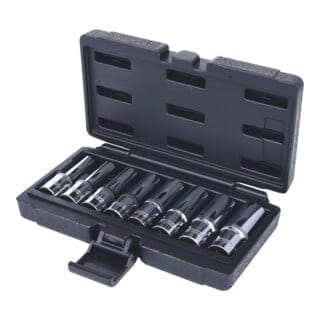 KS Tools 1/2" CHROMEplus TX-E-Stecknuss-Satz, lang, 8-teilig
