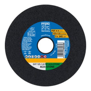 PFERD TOOLS Trennscheibe EHT 125x1,6x22,23 mm gerade Uni.-Linie PSF ALU+STONE für Alu/NE-Met./Stein/PVC