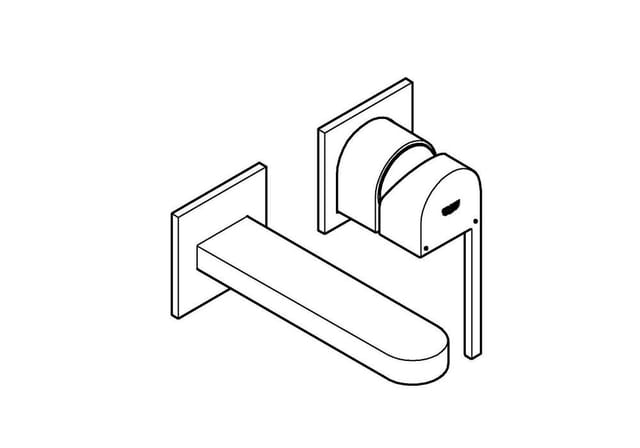 Grohe Fertigmontageset PLUS UP-2-Loch-WT-Arm, Ausl. 14,7cm, superst.