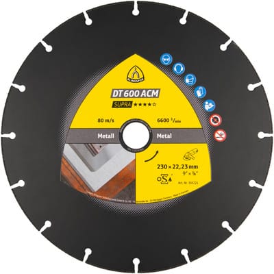 Klingspor DT 600ACM Diamanttrennscheiben 115 x 1,3 x 22,23 mm 8 Segmente 42 x 1,3 x 1,8 mm VG - Vakuumgelötet