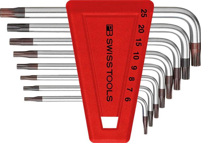 PB Swiss Tools Winkelschraubendreher- Satz im Kunststoffhalter 8-teilig T6-T25