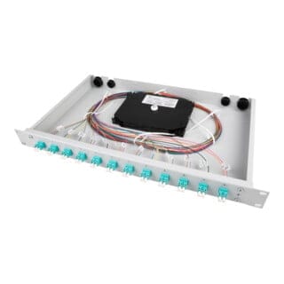 Telegärtner Spleißbox bestückt 24xSCD 9/125 OS2 1HE TNSB-Be-24SCD-E9-OS2