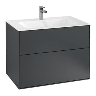 V&B Waschtischunterschrank Finion 79,6x59,1x49,8cm, md b m Lac, m Wandbeleuchtung