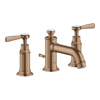 hansgrohe 3-Loch-Waschtischarmatur 30 Axor Montreux A 143mm, m H-Gr, ZugstAblGar, b r gol
