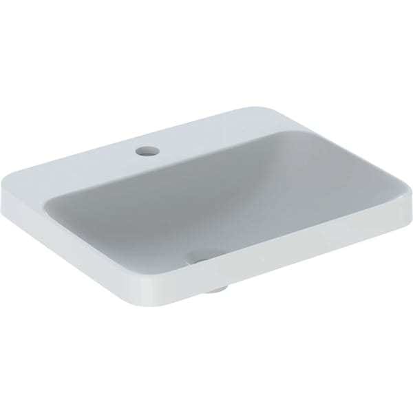 Geberit Einbauwaschtisch VariForm 55x45cm, m HL, o. ÜL, recht., we. K-Tect