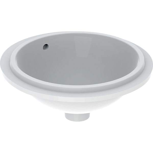 Geberit Unterbau-Waschtisch VariForm d 39cm, o. Hahnl., m ÜL, rd, we. K-Tect
