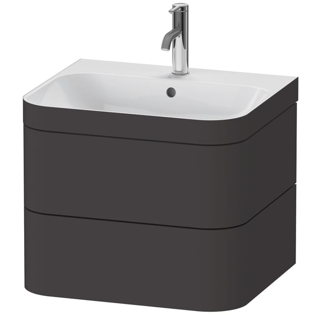 Duravit Möbelwaschtisch-Unterschrank Happy D.2 Plus 57,5x49cm, 1 HL, graph matt, 2 Schubk.