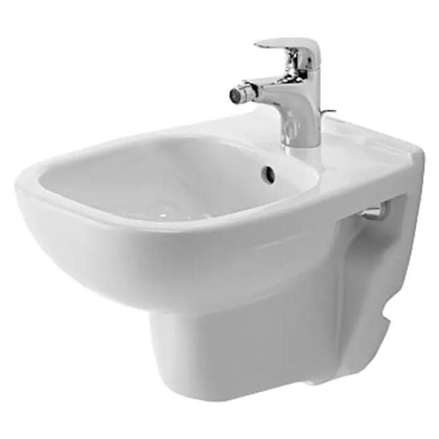 Duravit Wand-Bidet D-Code Compact 35x48cm, m Hahnl., ÜL, Hahnloch, weiß