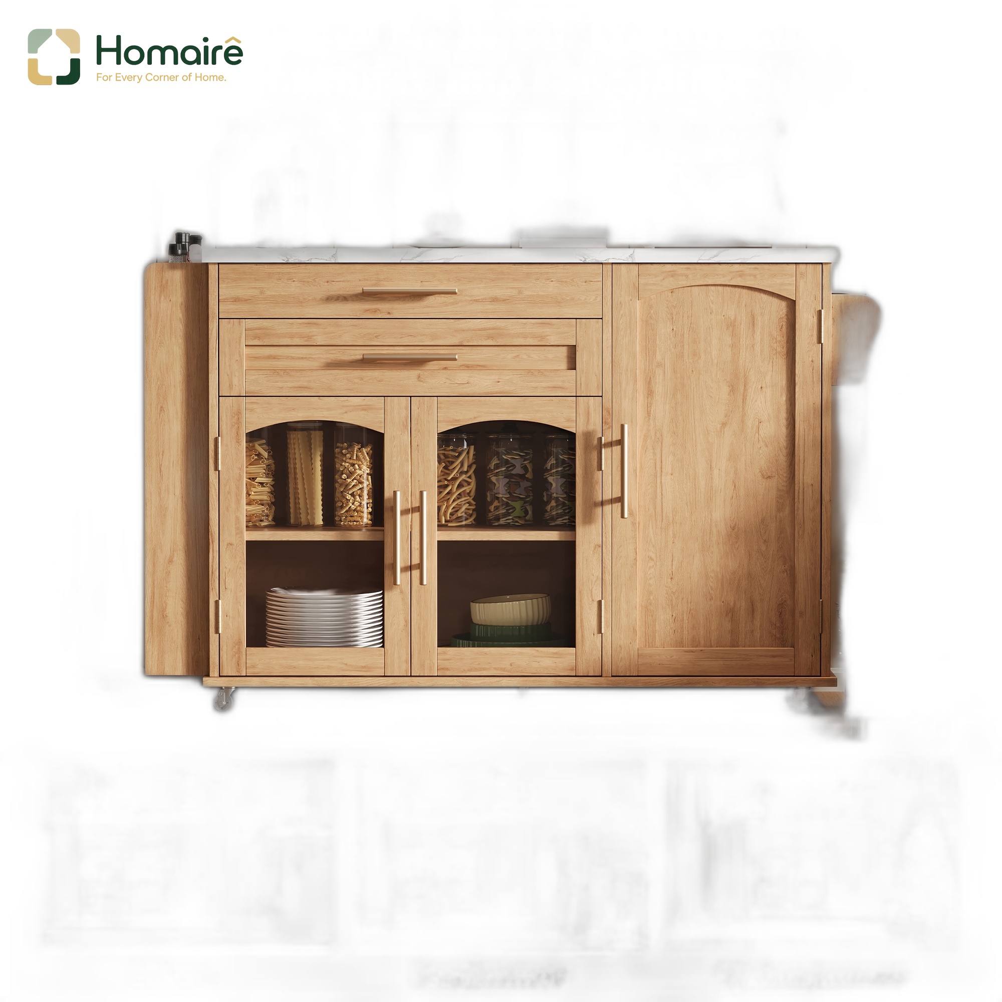 Küchenwagen Mdf Natur 138 X 70 X 90 Cm Homaire