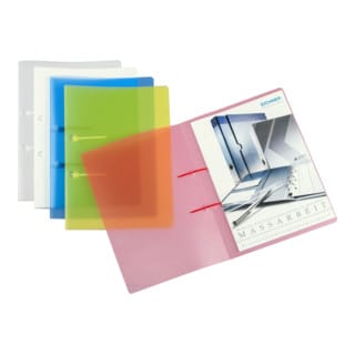 Eichner PP-Mappe A4 mit Klappen, blau-transparen