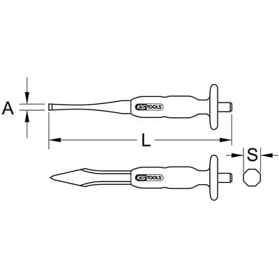KS Tools Kreuzmeißel, 7 mm, 8-kant