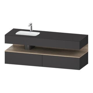 Duravit Einbauwaschtisch-Möbel-Set Qatego 160x50x60cm, Kon-WTU, B l, E Ma/Gra ma