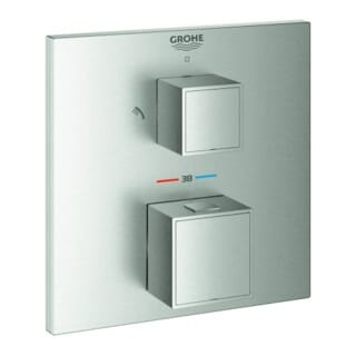 Grohe Fertigmontageset Grohtherm Cube UP-Br-THM, m int. 2-W.-Umstg., superst.