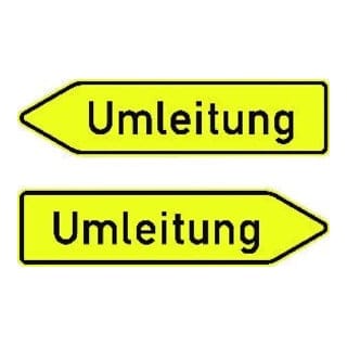 Vkz.454-40, 1250x350mm Umleitung Doppelseitig Ral-gütezeichen Folie Ra1