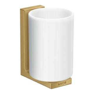 hansgrohe Zahnputzbecher Axor Uni. Rectangular Glas, Wandmontage, brushed gold optic