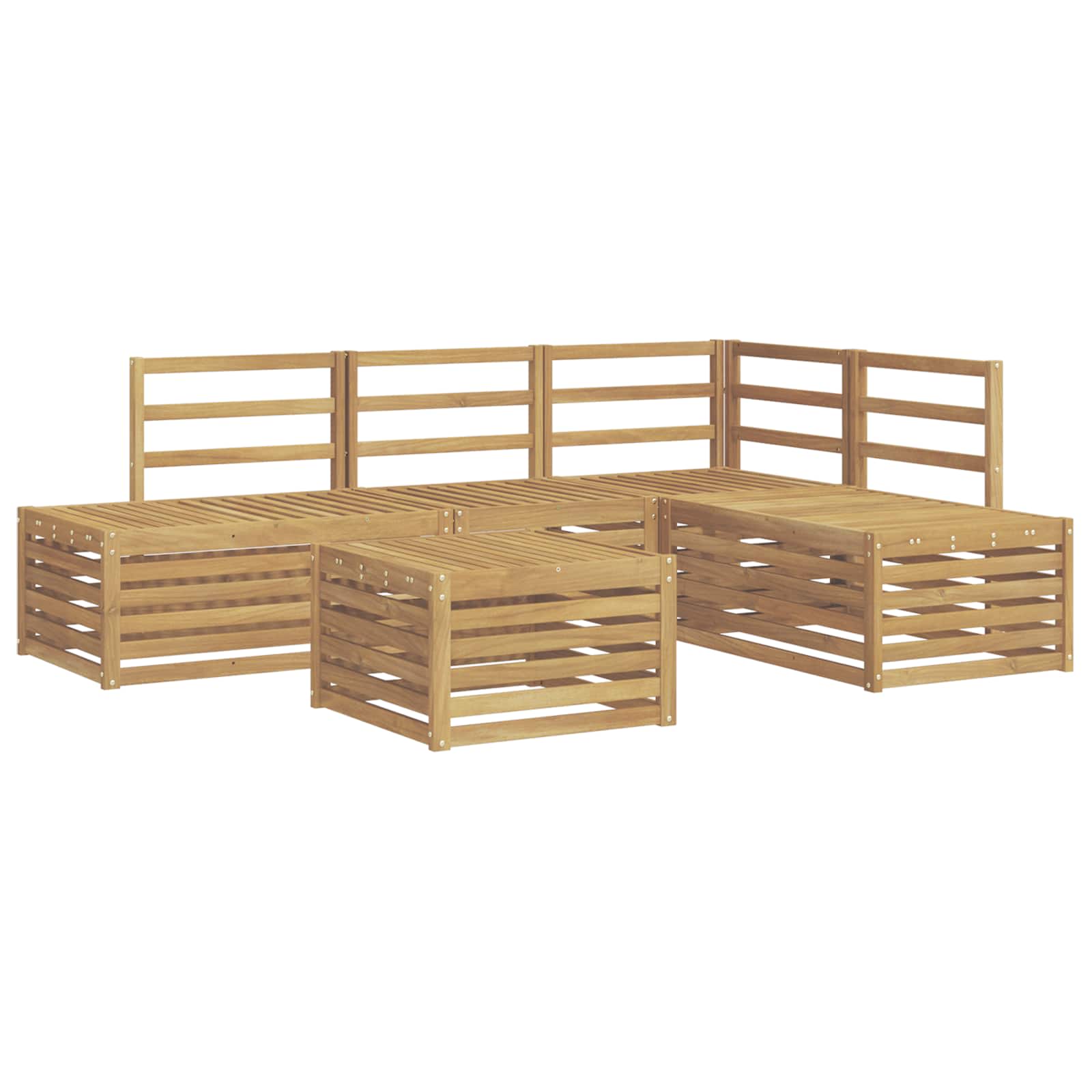 Maison Exclusive - Outdoor-sofagarnitur 5 Stück Weiß