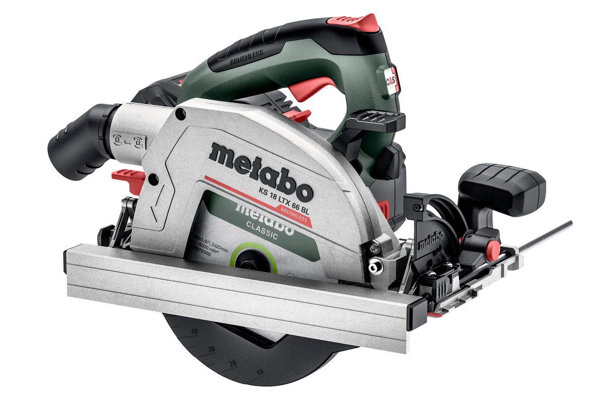 Metabo Ks 18 Ltx 66 Bl Akku Handkreissäge 18 V 165 Mm ( 611866660 ) + 2x Akku 5,5 Ah + Ladegerät + Metabox