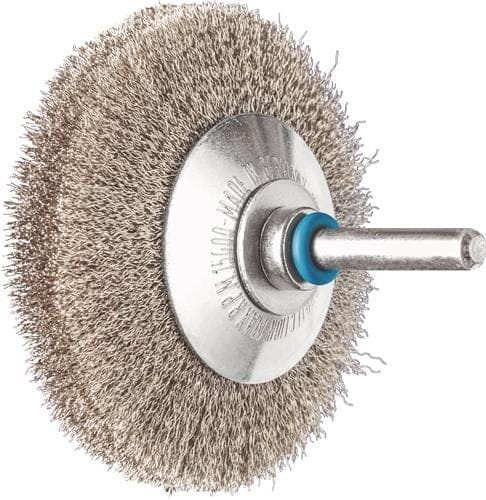 PFERD TOOLS Kegelbürste ungezopft KBU Ø70x10mm Schaft-Ø6 mm Edelstahl-Draht-Ø0,15