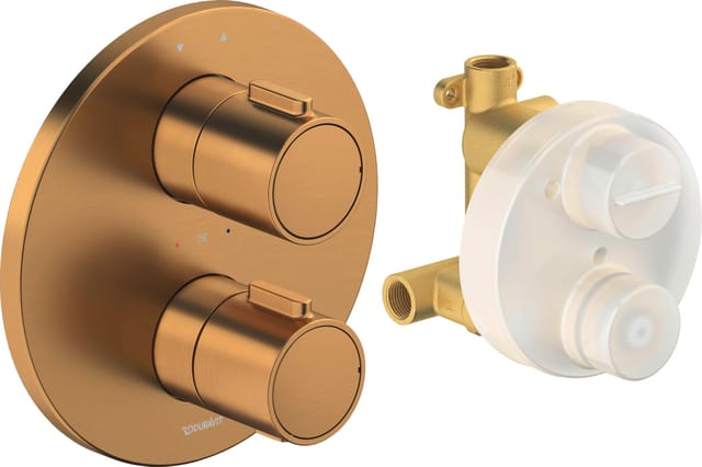 Duravit Fertigmontageset UP-THM, Rosette rund, Bronze gebürstet