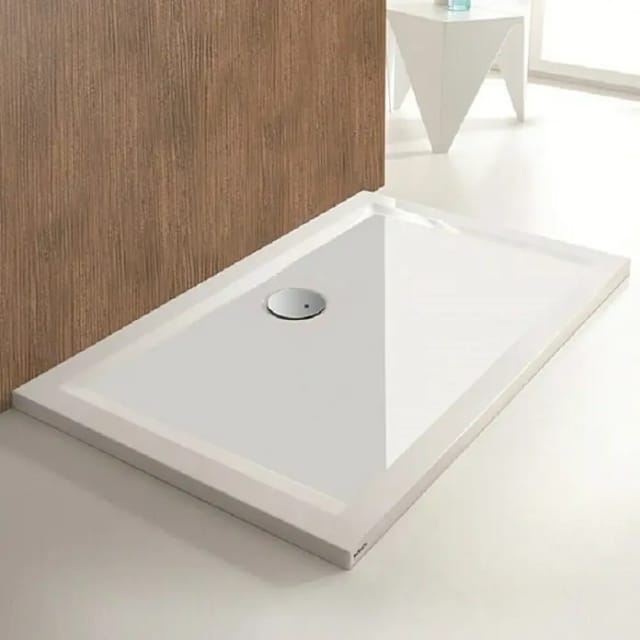 Hoesch Mineralguss-Duschwanne Muna 100x90x3cm, weiß, Solique