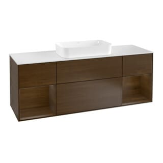 V&B Waschtischunterschrank Abdeckplatte wh. m Finion 160x60cm, Reg wal Veneer, Walnut veneer