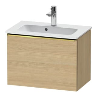 Duravit Waschtischunterschrank D-Neo Compact 61x37,2, g pol/Eiche Nat, 1 Ausz., wandhängend