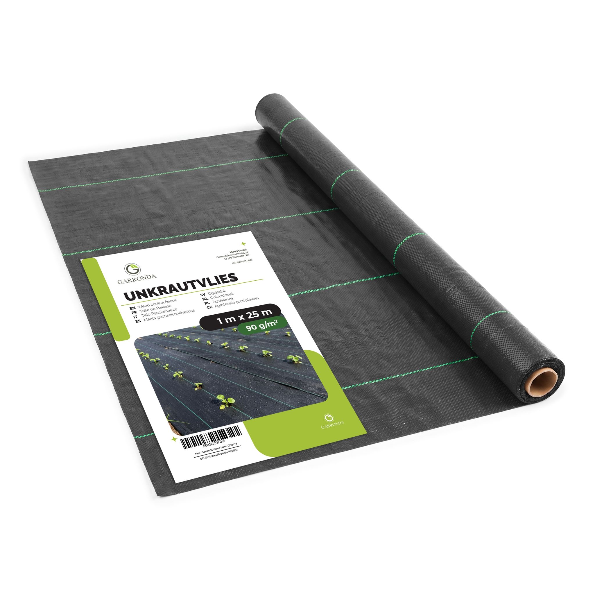 Garronda 90 G/m² 1 X 25 M 25m² Unkrautvlies Pp Gewebe Gartenvlies Gd-0193