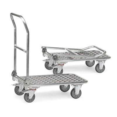 fetra Klappwagen KW 2 Alu, Tragkraft 200kg, TPE-Reifen, klappbarer Schiebebügel