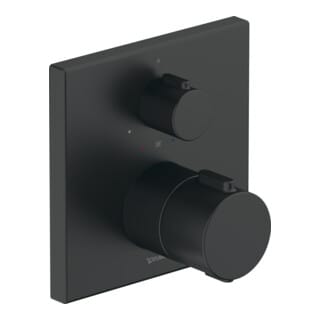 Duravit Fertigmontageset UP-THM, Rosette eckig, schwarz matt