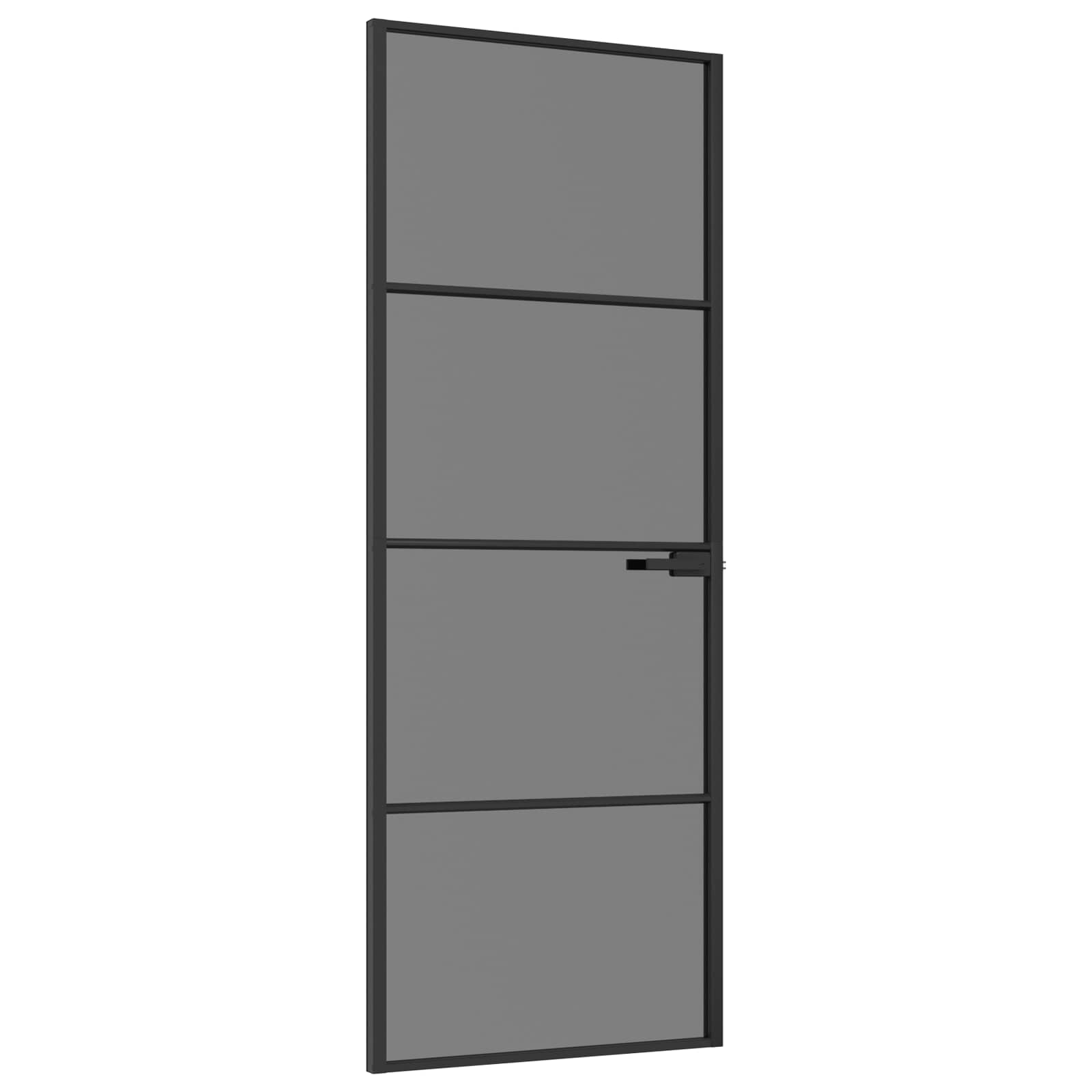 Interior Tür 76 X 201,5 Cm Verbautes Glas Und Aluminium Vidaxl