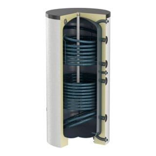 Flamco Standspeicher Duo-Solar 500 l, d= 750, weiß, mit Isolierung