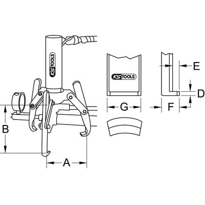 KS Tools Universal-Abzieher 3-armig, 10 t