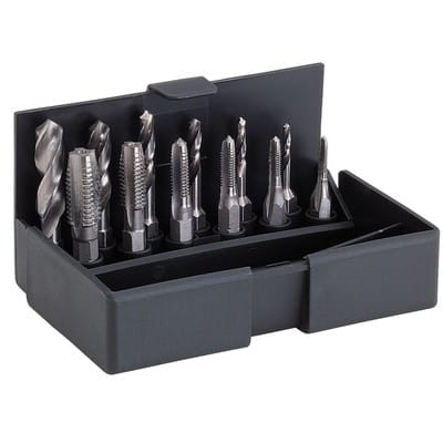 VÖLKEL Bit-Satz Einschnittgewindebohrer M3-M10 + Spiralbohrer + Bit-Halter