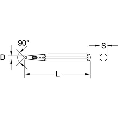 KS Tools Körner, rund, brüniert, Ø 10mm