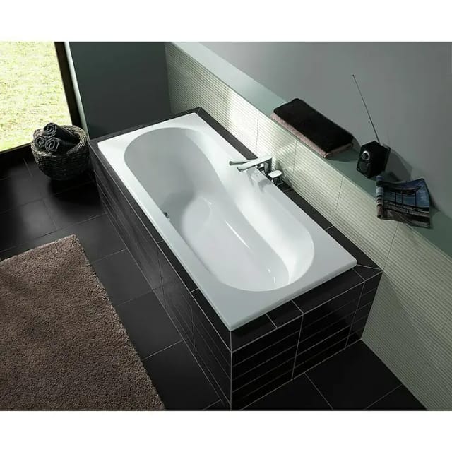 V&B Rechteck-Badewanne O.NOVO 180x80cm, weiß, Ablauf mittig
