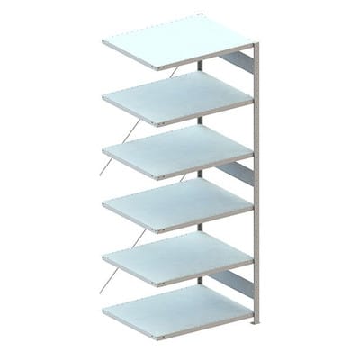 Meta Steckregal Anbauregal CLIP 230 S3 AR 2500 x 1000 x 800 mm 6 Böden, verzinkt zerlegte Rahmen