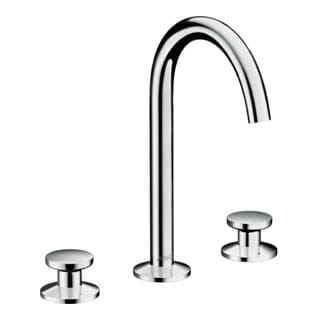 hansgrohe 3-Loch-Waschtischarmatur Sel. 170 Axor One Ausl. 140mm, m Push-Open-Ablaufg., chrom